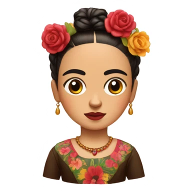 full body frida kahlo unibrow kid with paintbrush sticker