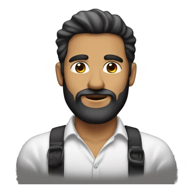 hombre blanco con barba negra copete y con nariz repingada sticker