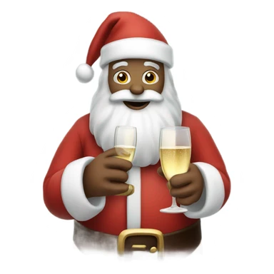 Santa with a glass of champagne sticker