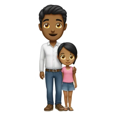 brown man with little Cambodian girl sticker