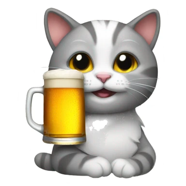 A cat with beer sticker