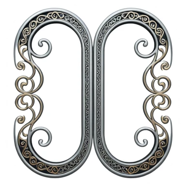 Black and silver filigree page divider, 3D, extremely detailed design sticker