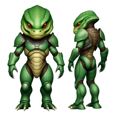 krogan alien from Mass Effect, reptilian alien with head plate sticker