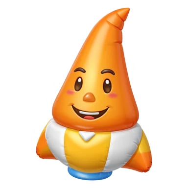   jeff koons style inflatable orange candy corn balloon sticker