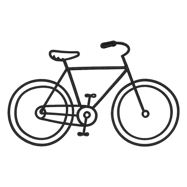 hand-drawn outlined bike icon sticker