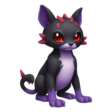 Cute cool dark black red purple animal hybrid Fakemon full body sticker