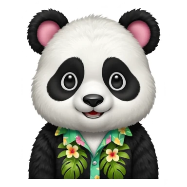 panda bear wear aloha shirt sticker