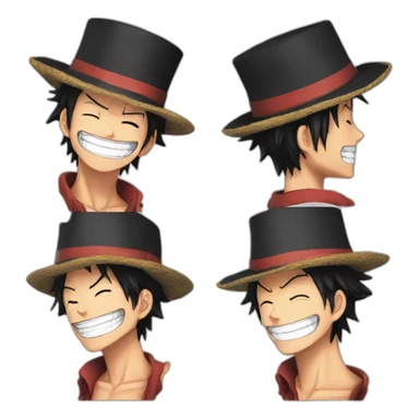 Luffy smile one piece a top hat sticker