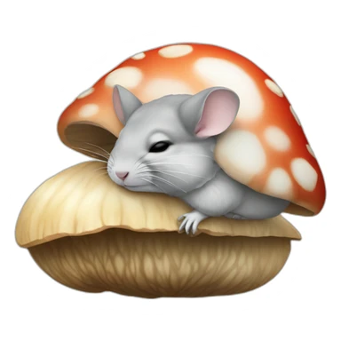 chinchilla sleeping on mushroom sticker