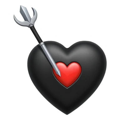 Corazón negro con una flecha sticker