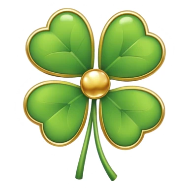 Gold outline and white four leaf clover emoji  sticker