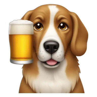 Dog drinking beers sticker