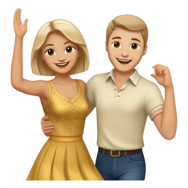 two caucasian people dancing in the club sticker