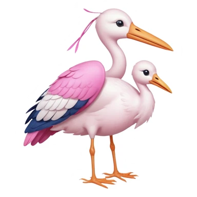 Cigueña cargando un bebé humano sticker