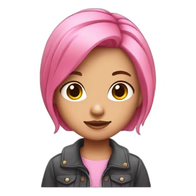 cute girl with pink hair and clothing sticker