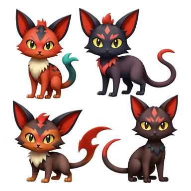 Noivern-Litten-Zorua-Bat-Cat full body sticker