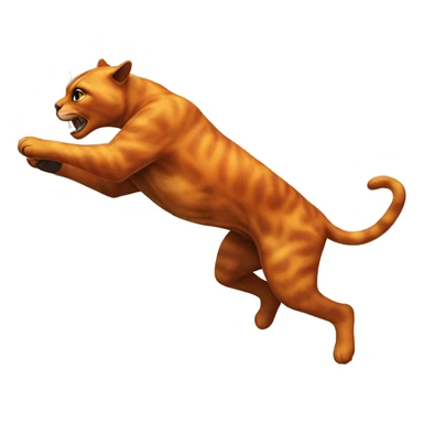 jumping orange burnt panther sticker