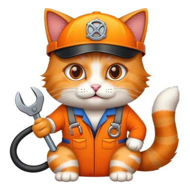 A cat mechanic  sticker