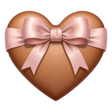 Brown pastel heart with a bow ￼ sticker