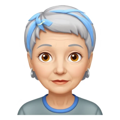 elderly white woman with short grey hair sticker