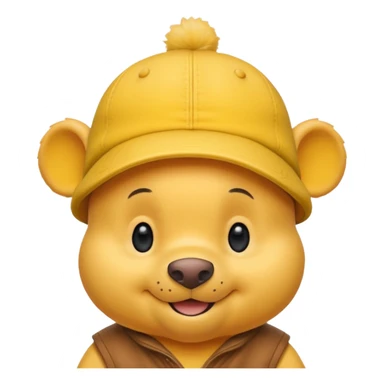 winnie the Pooh with cap  sticker