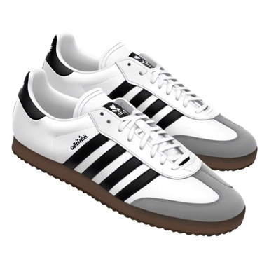A pair of Adidas samba shoes in the color black and white sticker