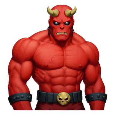 cinematic realistic portrait superhero Hellboy by Mike Mignola sticker