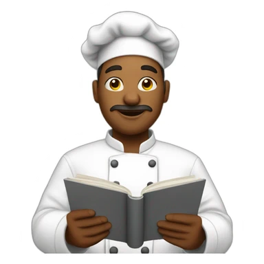 chef reading recipe book sticker