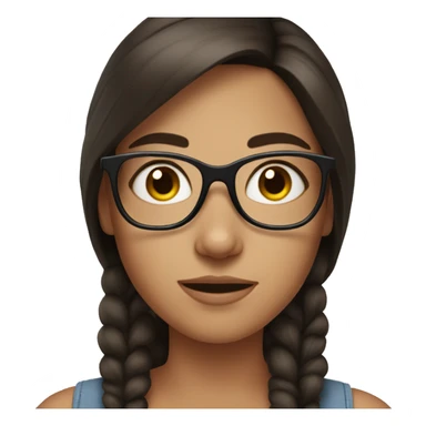 Brunette girl with freckles and glasses  sticker