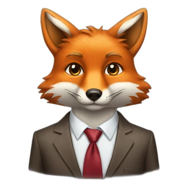 fox wearing a tie sticker