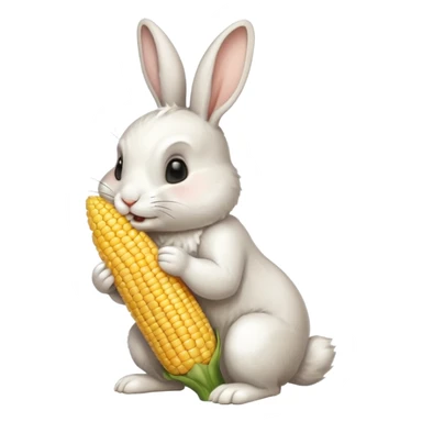 rabbit eating corn sticker
