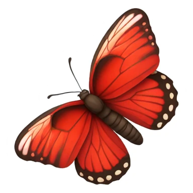 Solid Red butterfly side view sticker