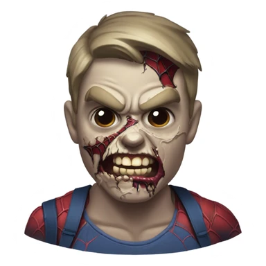 Zombie Spiderman fightto bear sticker