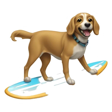 chien qui fait du surf sticker