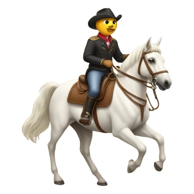 Dog riding a horse sticker