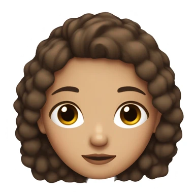 a white brown girl wirh dark brown and little highlights and short hair with brown eyes sleeping sticker