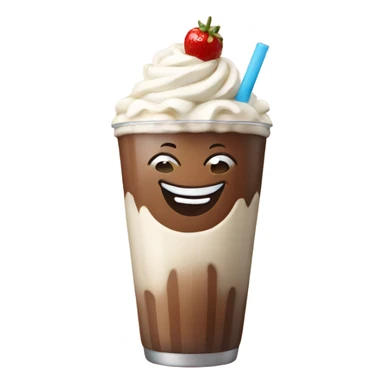 Very happy emoji with milkshake  sticker