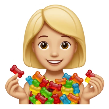 person made of candy, with accessories from candy sticker