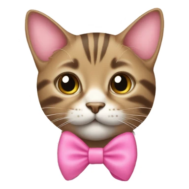 Tabby cat with a pink bow sticker
