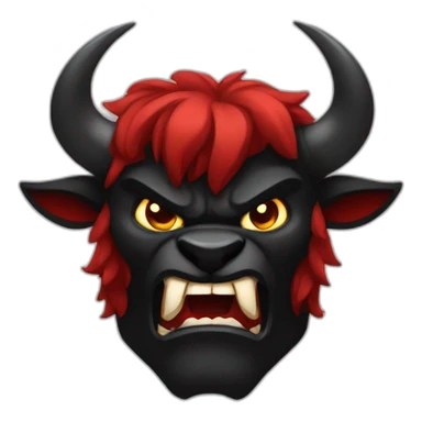 The black and red Minotaur angry sticker