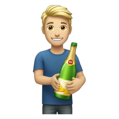 Persona celebrando con botella de champán  sticker