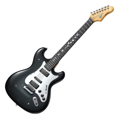 a very sparkly black electric guitar sticker