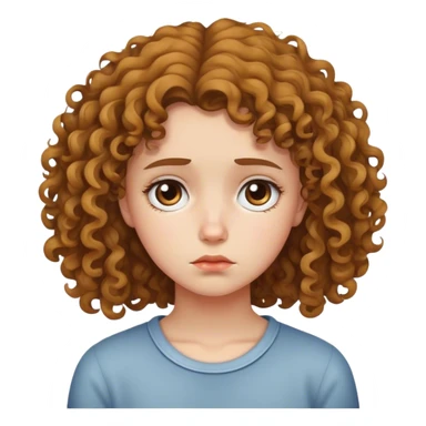sad girl with a bit curly hair  sticker