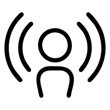 podcast icon with abstract sound waves, minimal style sticker