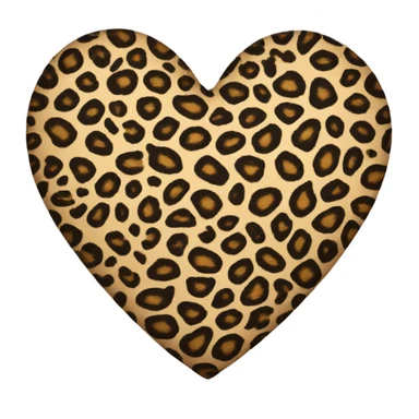 Leopard print heart sticker