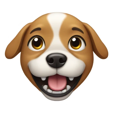 dog with open mouth indoors sticker