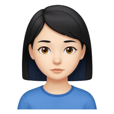 Menina Branca, com cabelo preto e curto, sem franja sticker