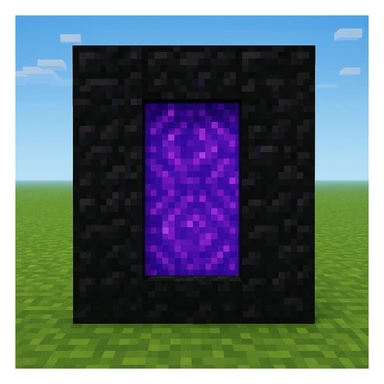 Minecraft-style purple portal with black frames sticker