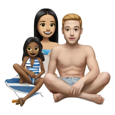 two girls on the beach with Chris Evan’s and Pete Davidson  sticker