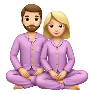 Pareja con pijamas sticker